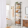 Bokhylla – Stegehylla med 6 hyllor – Vintage brun-svart