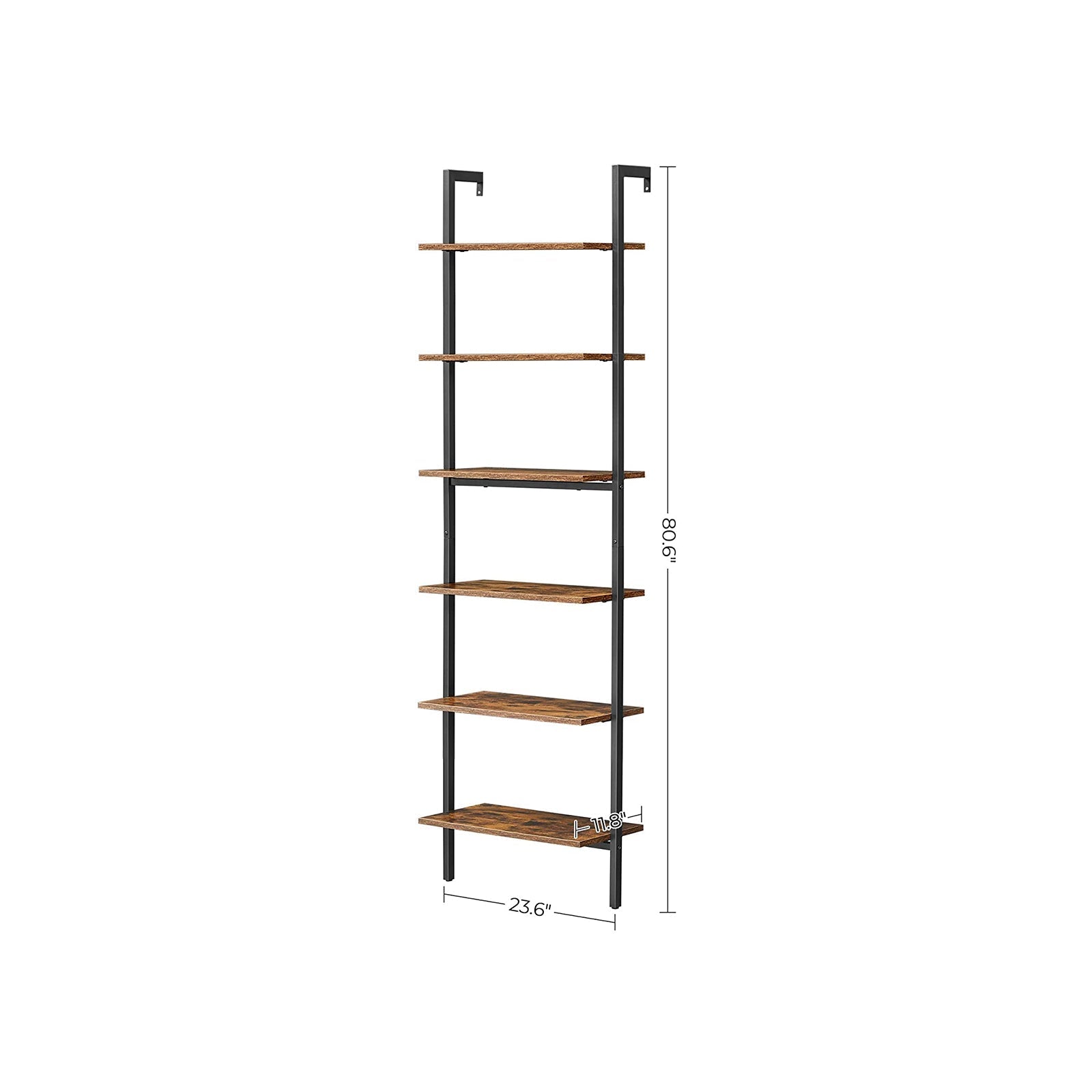 Bokhylla - Ladderboard - 6 Brädor - 60 x 30 x 204,8 cm - Industriell design
