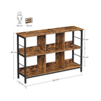 Bokhylla - Stående skåp med 6 fack - Industriell design - Brun/svart