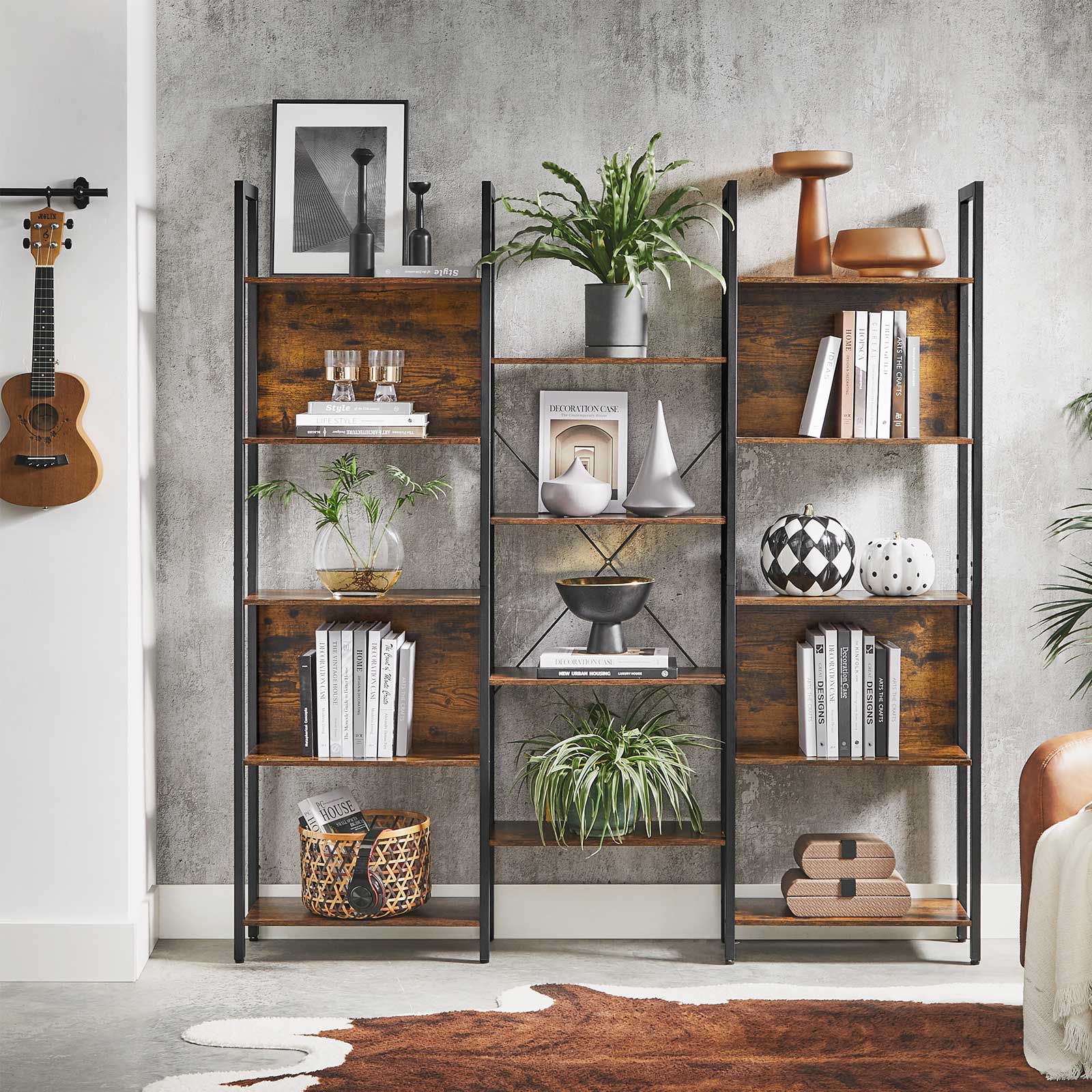 Bokhylla - Stege Cabinet - vardagsrumskåp - Decoret - Vintage Brown / Black