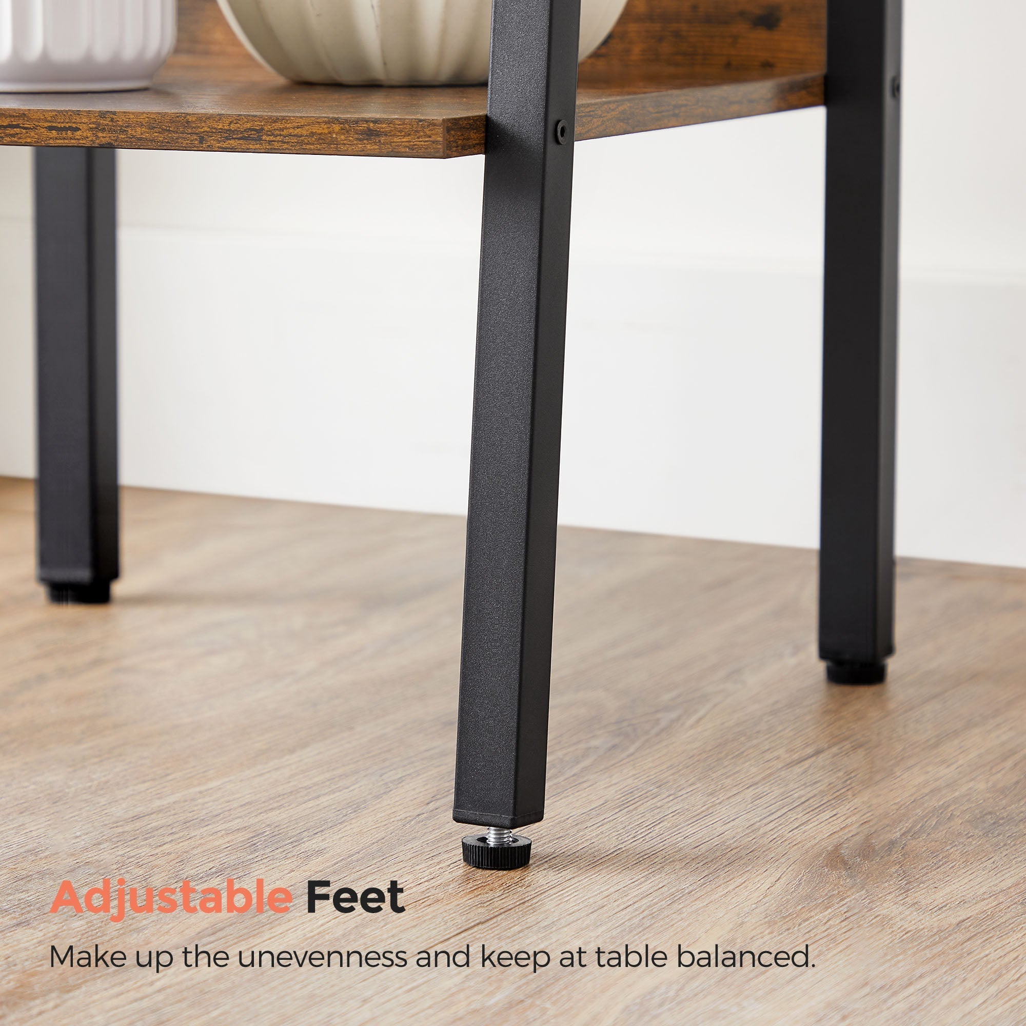 Bokhylla - Ladderboard - med 5 hyllor - metallram - brun / svart