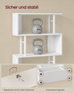 Boekenkast - S-vormige Roomdivider met 7 Ebenen - Wit en matzwart - 60 x 24 x 190,5 cm