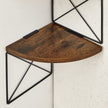 Hörnhylla – 5 nivåer – Zigzag design – Vintage brun-svart