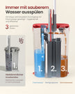 Dweilset met Emmer - 4 Microvezelhoezen - Gescheiden Waterkamers - Grijs-Rood