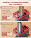 Dweilset met Emmer - 4 Microvezelhoezen - Gescheiden Waterkamers - Grijs-Rood