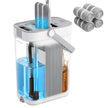 Dweilset met Emmer - 4 Microvezelhoezen - Gescheiden Waterkamers - Wit-Grijs
