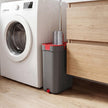 Dweilset met Emmer - 3 Microvezelhoezen - Gescheiden Waterkamers - Grijs-Rood