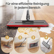 Dweilset met Emmer - 3 Microvezelhoezen - Gescheiden Waterkamers - Grijs-Rood