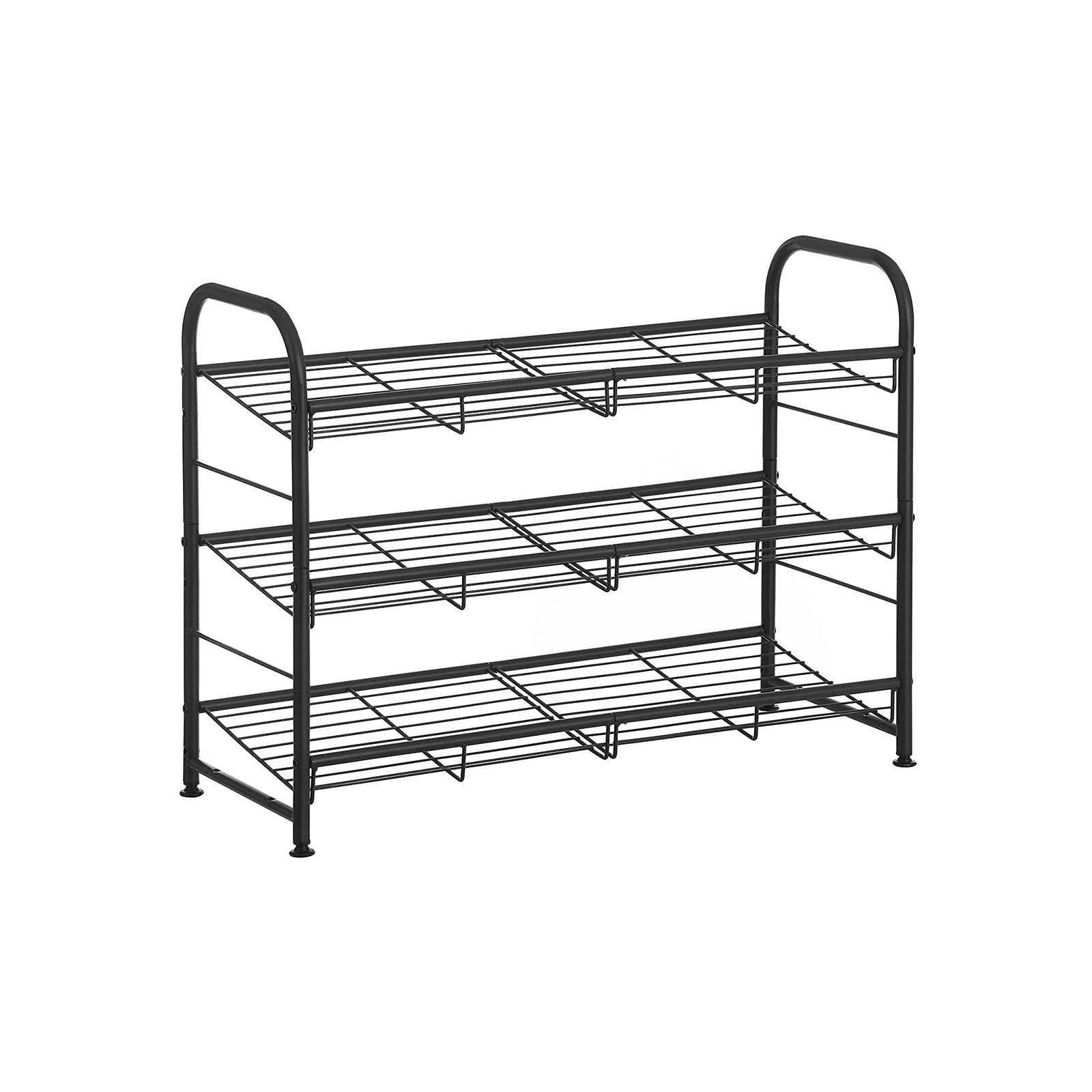 Shoe Rack - 3 -lagring av lagringsstället - Svart - Svart