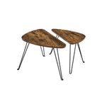 Sidobord - uppsättning av 2 - soffbord - industriell design - brun/svart