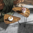 Sidobord – Set om 2 – Industriell design – Brun/Svart