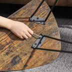 Sidobord - uppsättning av 2 - soffbord - industriell design - brun/svart