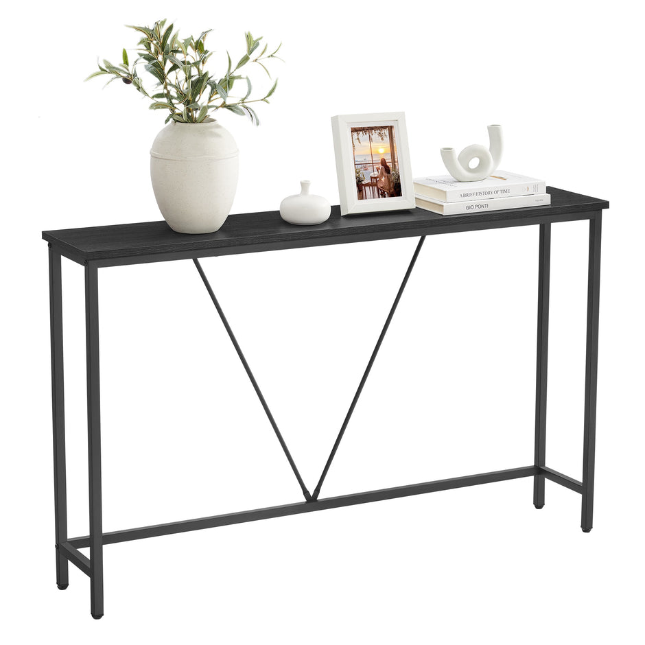 Consoletafel - 120 cm Breed - Smal - Industrieel Design - Zwart