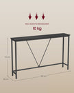 Consoletafel - 120 cm Breed - Smal - Industrieel Design - Zwart