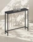 Consoletafel - 20 x 80 x 81,2 cm - tafelblad uit één stuk - eenvoudig te monteren - antracietgrijs met inktzwart - maximale belasting 25 kg