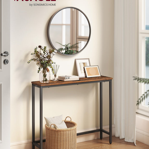 Consoletafel - 20 x 80 x 81,2 cm - blad uit één stuk - vintage bruin - maximale belasting 25 kg