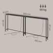 Sidetable - Smal met Stopcontact - Antracietgrijs, inktzwart - 100 x 15 x 80 cm