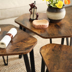Bedside Tables - Set of 3 - Industrial Design - Sidobord - Brown