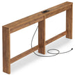 Smalle Sidetable – Met Stopcontacten – 200 x 15 cm – Achter de Bank – Honingbruin