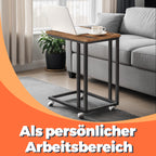Sidobord på hjul-C-format soffbord, industriell design