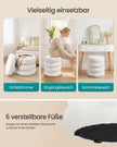 Ronde Poef met Opbergruimte – Pluche – Afneembaar Deksel – Tot 150 kg – Wit