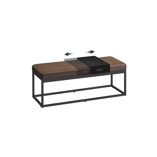 Bänk med förvaringsutrymme – tidlös design – valnötsbrun