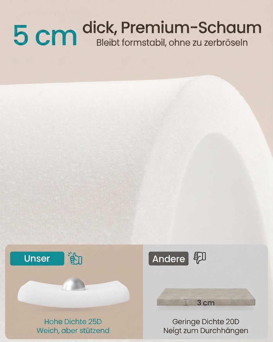 Poef met Opbergruimte – Rechthoekig – Teddy – Houten Poten – Warmwit
