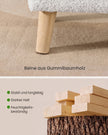 Poef met Opbergruimte – Rechthoekig – Teddy – Houten Poten – Warmwit