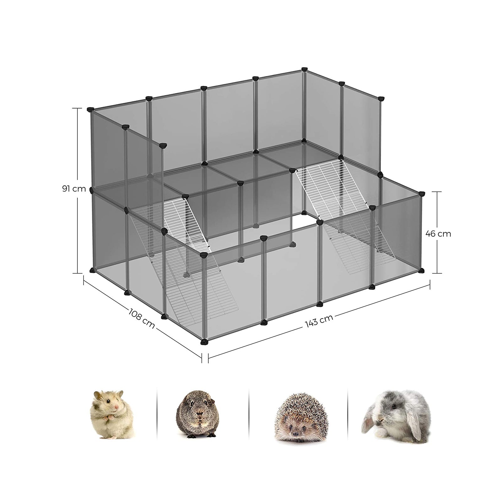 Animal House - Animal Cage - Animal Stay - For Small Animals - Grey