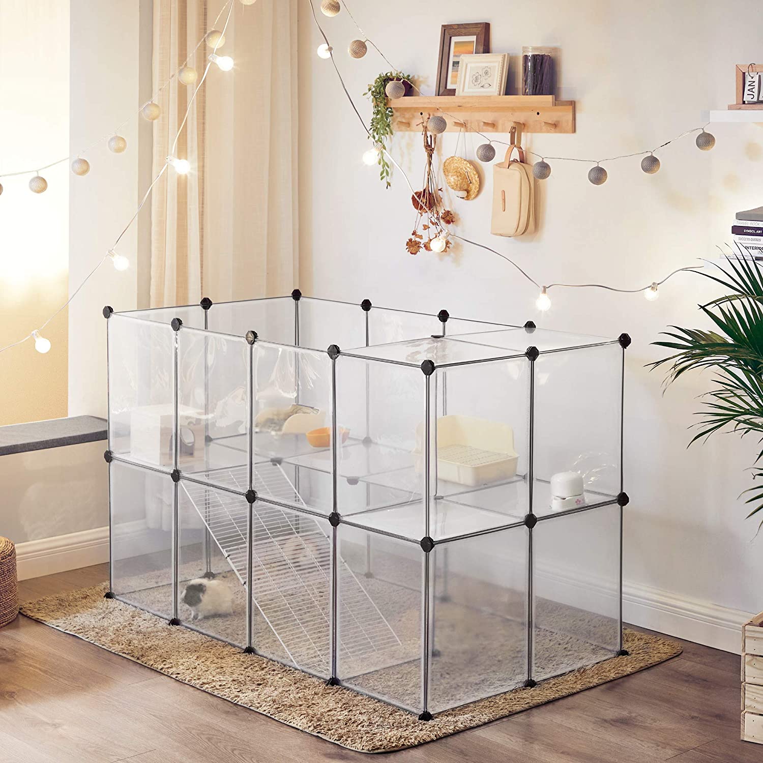 Animal Cage - utomhushus för hamster, marsvin, kanin - transparent