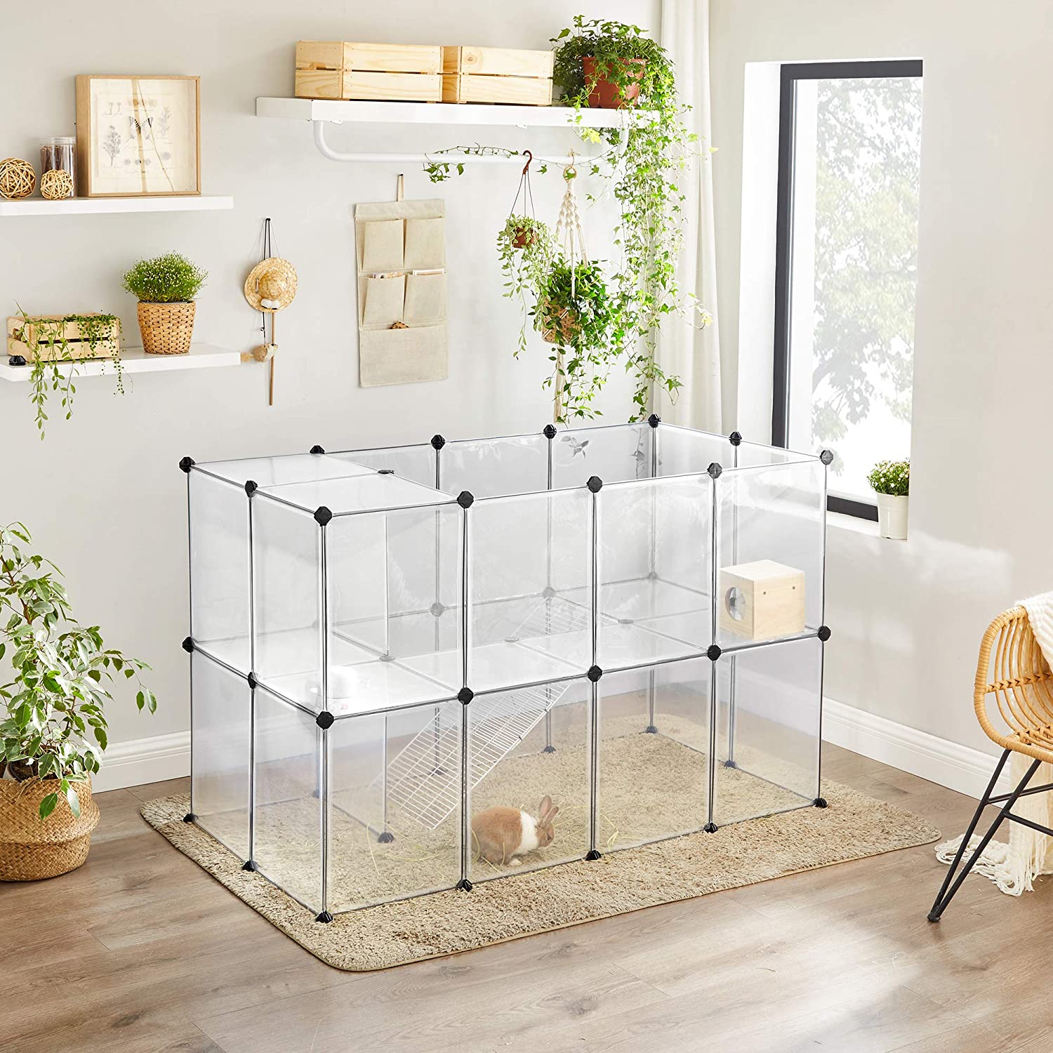 Animal Cage - utomhushus för hamster, marsvin, kanin - transparent