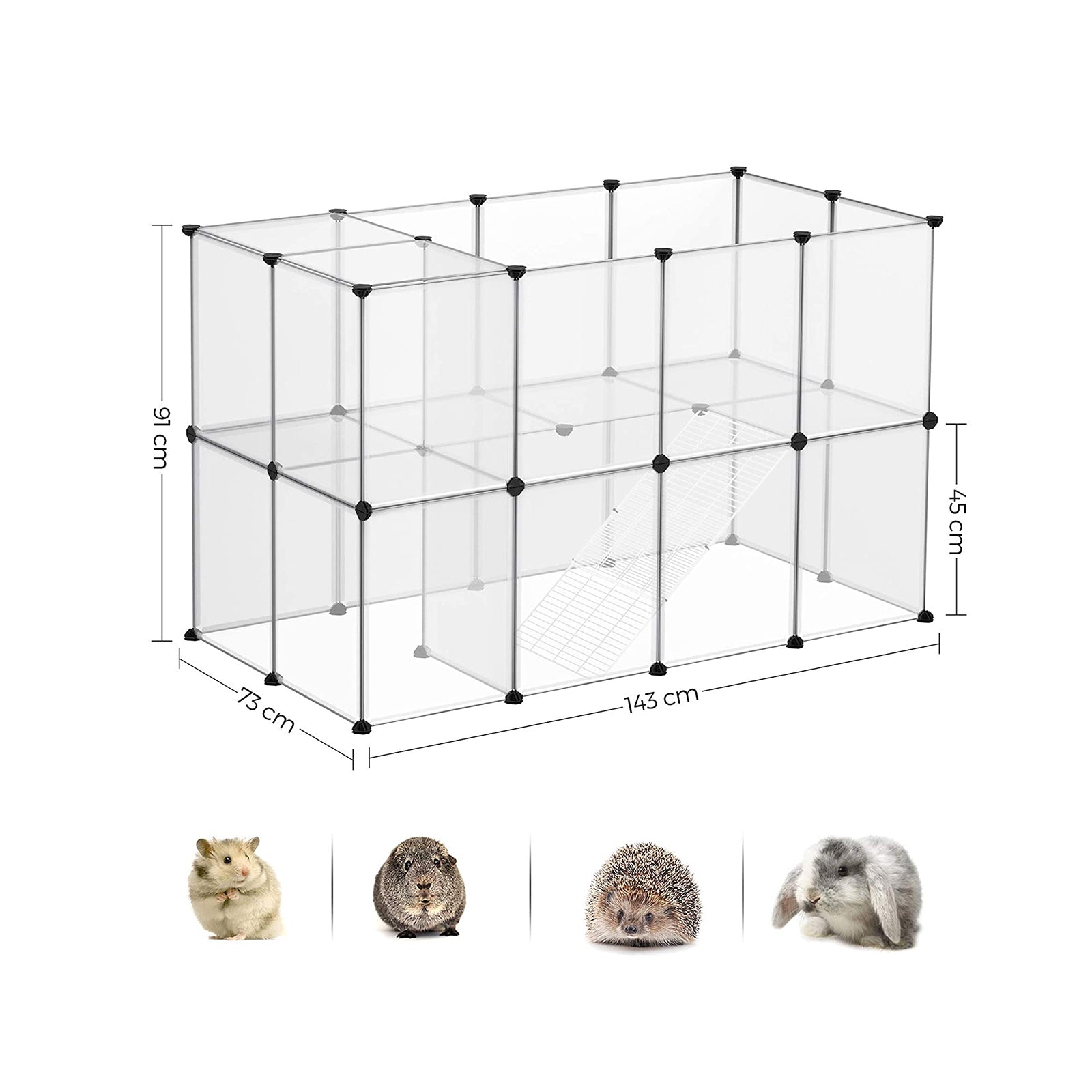 Animal Cage - utomhushus för hamster, marsvin, kanin - transparent