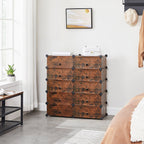Shoe Rack - Plank System - 10 Fack - Wood Look - Brown