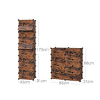 Shoe Rack - Plank System - 10 Fack - Wood Look - Brown