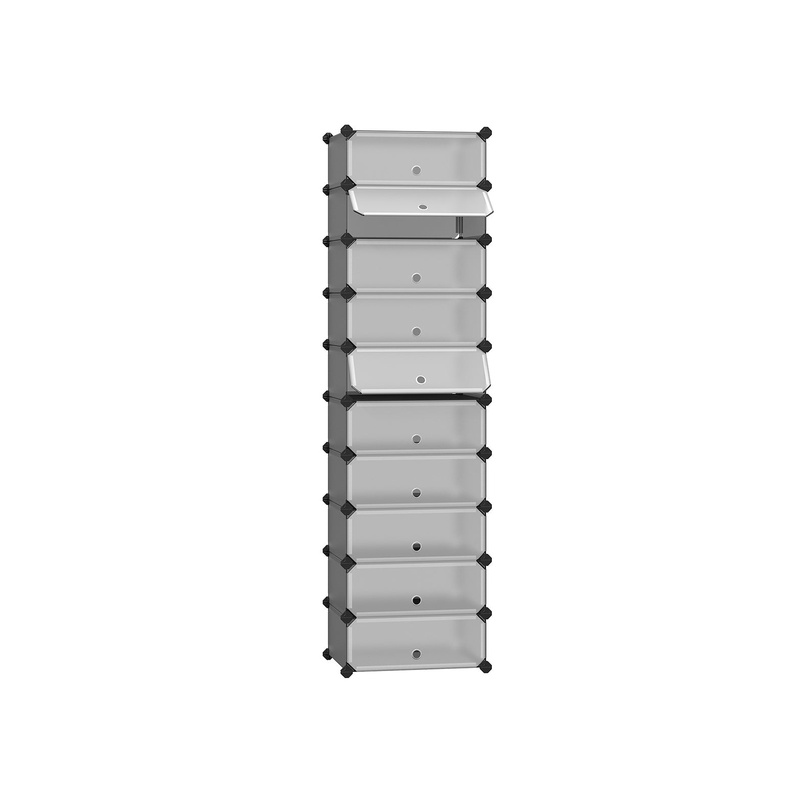 Shoe Rack - Plank System - 10 Fack - Wood Look - Brown