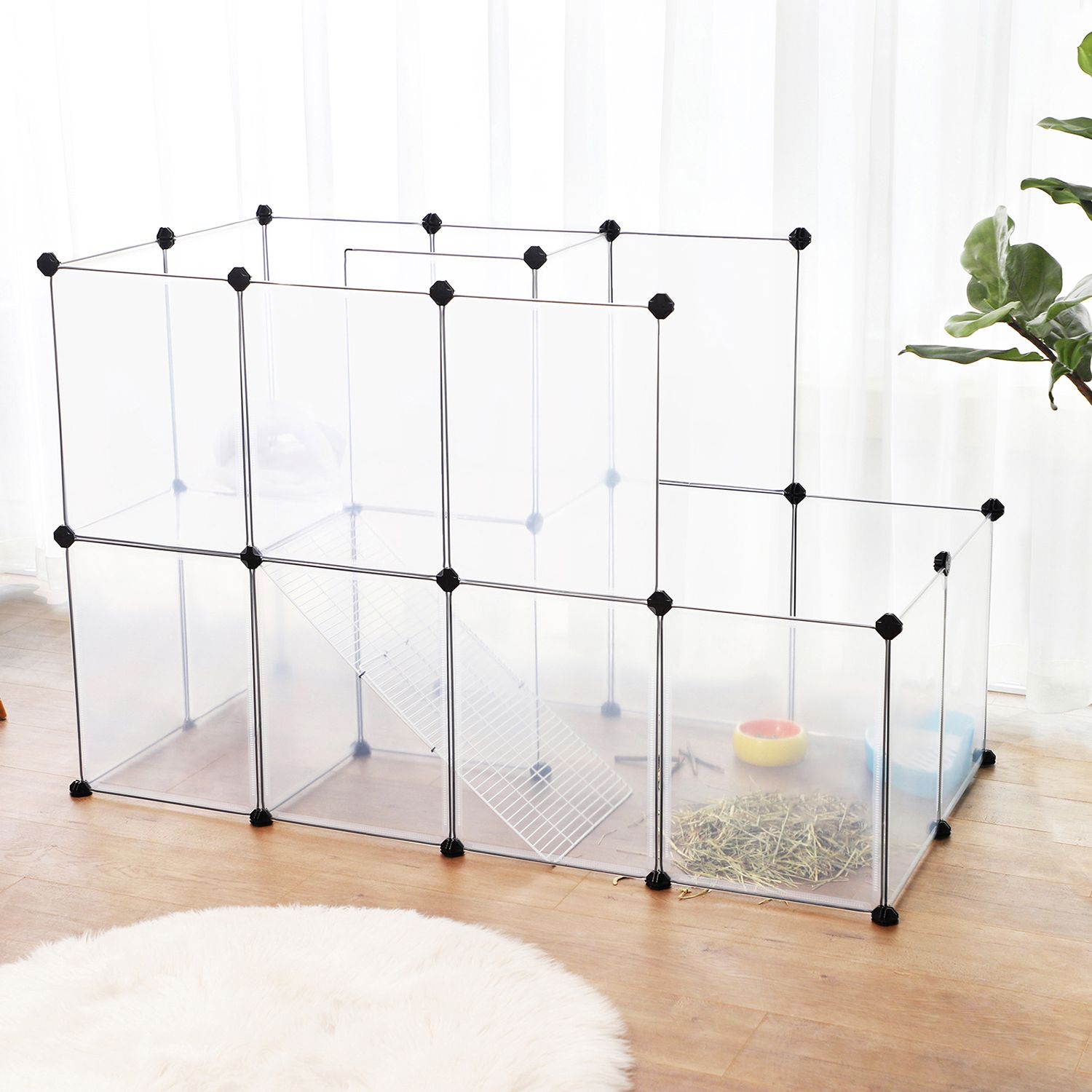 Animal Cage - Lands reträtt - för marsvin, kaniner, hamstrar - transparent