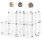 Animal Cage - Lands reträtt - för marsvin, kaniner, hamstrar - transparent
