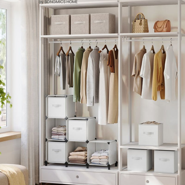 Kubskåp – 6 fack med förvaringslådor – Ink Black-Dove Grey