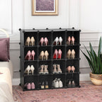 Shoe Rack - Cube Cabinet System - 15 Fack - Plast - Svart