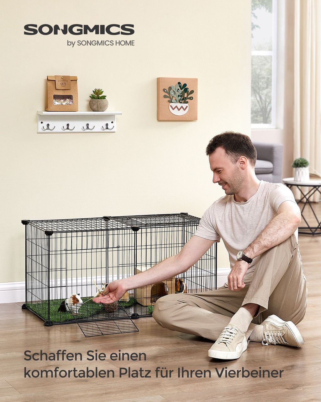 Small Animal Cage - 82 x 41 x 41 cm - med 2 dörrar - L