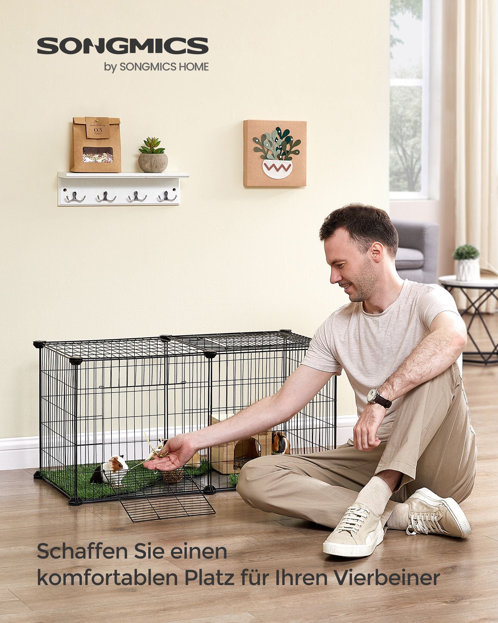 Small Animal Cage - 82 x 41 x 41 cm - med 2 dörrar - L