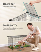 Small Animal Cage - 82 x 41 x 41 cm - med 2 dörrar - L