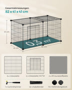 Small Animal Cage - 82 x 41 x 41 cm - med 2 dörrar - L