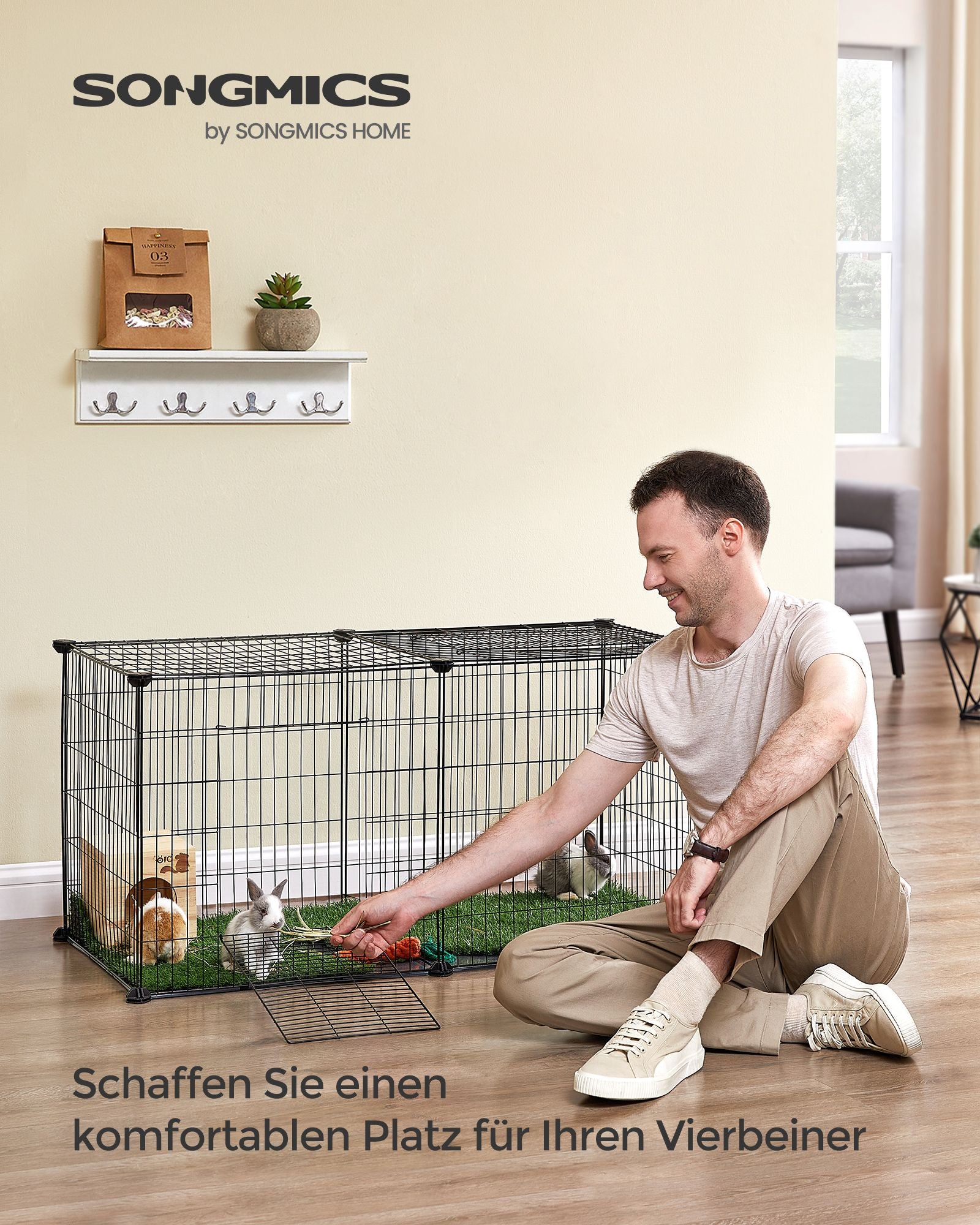Small Animal Cage - 102 x 51 x 51 cm - med 2 dörrar - xl