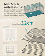 Small Animal Cage - 102 x 51 x 51 cm - med 2 dörrar - xl