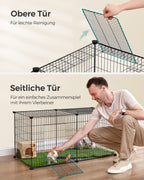 Small Animal Cage - 102 x 51 x 51 cm - med 2 dörrar - xl