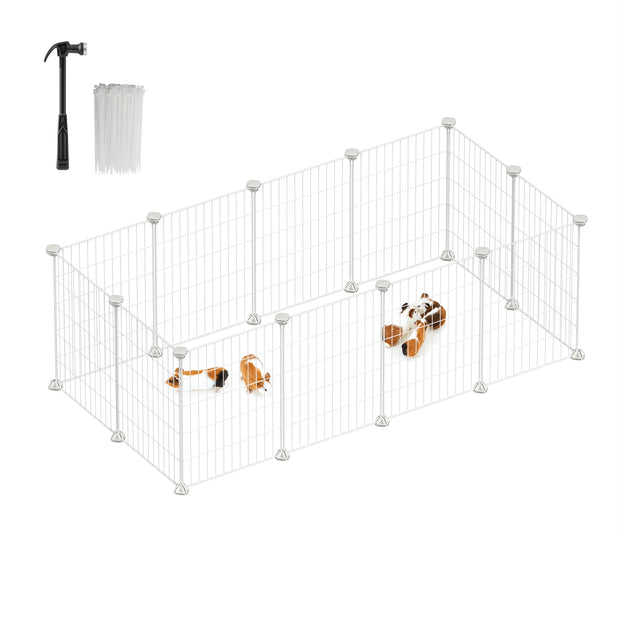 Konijnenren – Modulaire Metalen Panelen – DIY – 144,6 x 74,2 x 46,4 cm – Wit