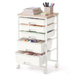 Rolwagen - Met Schuifladen op Wielen - Wit - 39,5 x 28,5 x 63 cm