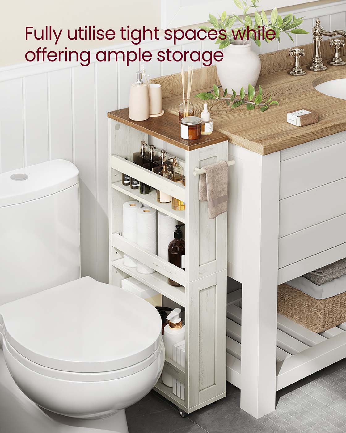 Vagn - smal - 4 nivåer - handtag