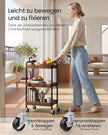 Trolley - 27,5 x 41,3 x 73 cm - Vintage bruin - Staal, MDF - Maximale belasting per plank 10 kg